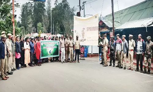 கொடைக்கானல்: சிட்டுக்குருவிகளை பாதுகாக்க வலியுறுத்தி விழிப்புணர்வு