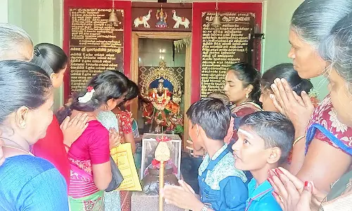 கோவில்பட்டி அருகே பூமாதேவி ஆலயத்தில் அன்னதான பூஜை