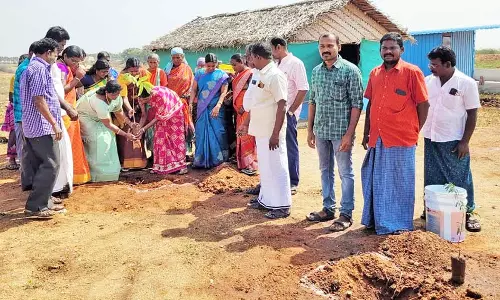 உலக தண்ணீர் தினத்தையொட்டி கீழநத்தம் பஞ்சாயத்தில் மரக்கன்றுகள் நடும்விழா