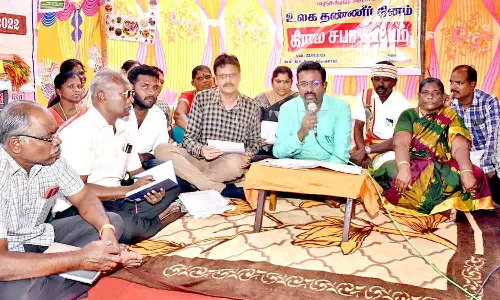 உலக தண்ணீர் தினத்தையொட்டி மருதகுடி ஊராட்சியில் சிறப்பு கிராமசபை கூட்டம்