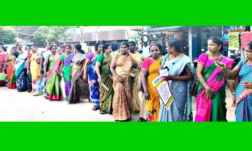 ஜாக்டோ-ஜியோ அமைப்பினர் மனித சங்கிலி