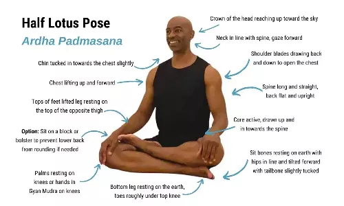 மனதை அமைதிப்படுத்தும் அர்த்த பத்மாசனம்