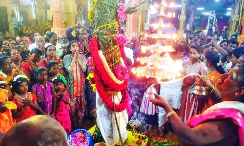 மேலப்புதுக்குடி அருஞ்சுனை காத்த அய்யனார் கோவில் பங்குனி உத்திர திருவிழா கொடியேற்றம்