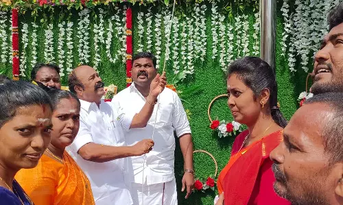 சங்கரன்கோவிலில் தி.மு.க. கொடியேற்றம்