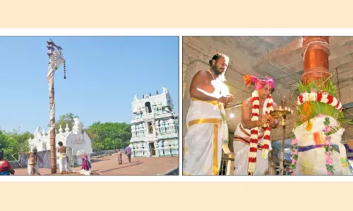 பாளை ராஜகோபால சுவாமி கோவிலில்  பங்குனி பிரம்மோற்சவ திருவிழா கொடியேற்றம்