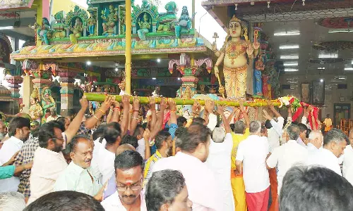குடியாத்தம் கெங்கையம்மன் கோவிலில் பால் கம்பம் நடப்பட்டது