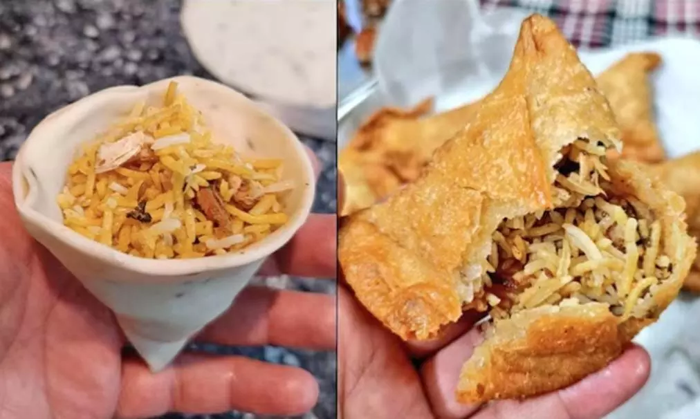 டுவிட்டரில் வைரலான பிரியாணி சமோசா டுவிட்டரில் வைரலான பிரியாணி சமோசா