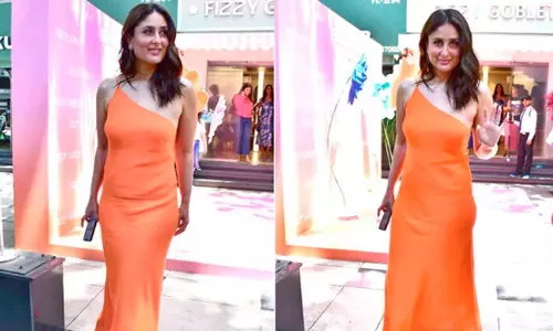 ஆரஞ்சு உடையில் அசத்தல்- கரீனா கபூரை பாராட்டிய ரசிகர்கள்