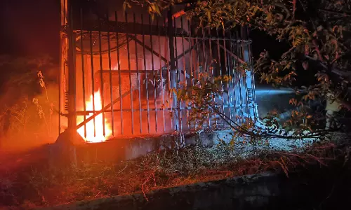 சிறுமுகை அருகே செல்போன் டவரில் தீடீர் தீ விபத்து