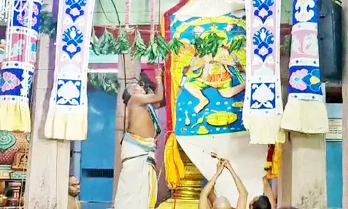 நாகை சவுந்தரராஜபெருமாள் கோவிலில் பங்குனி உத்திர திருவிழா கொடியேற்றம்