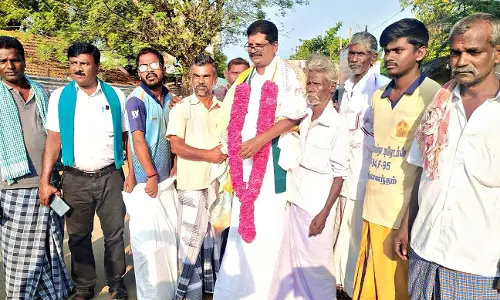 டெல்லி போராட்டத்தில் பங்கேற்று திரும்பிய விவசாய சங்க தலைவருக்கு வரவேற்பு