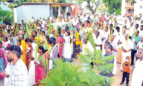 சங்ககிரியில் குருத்தோலை பவனி