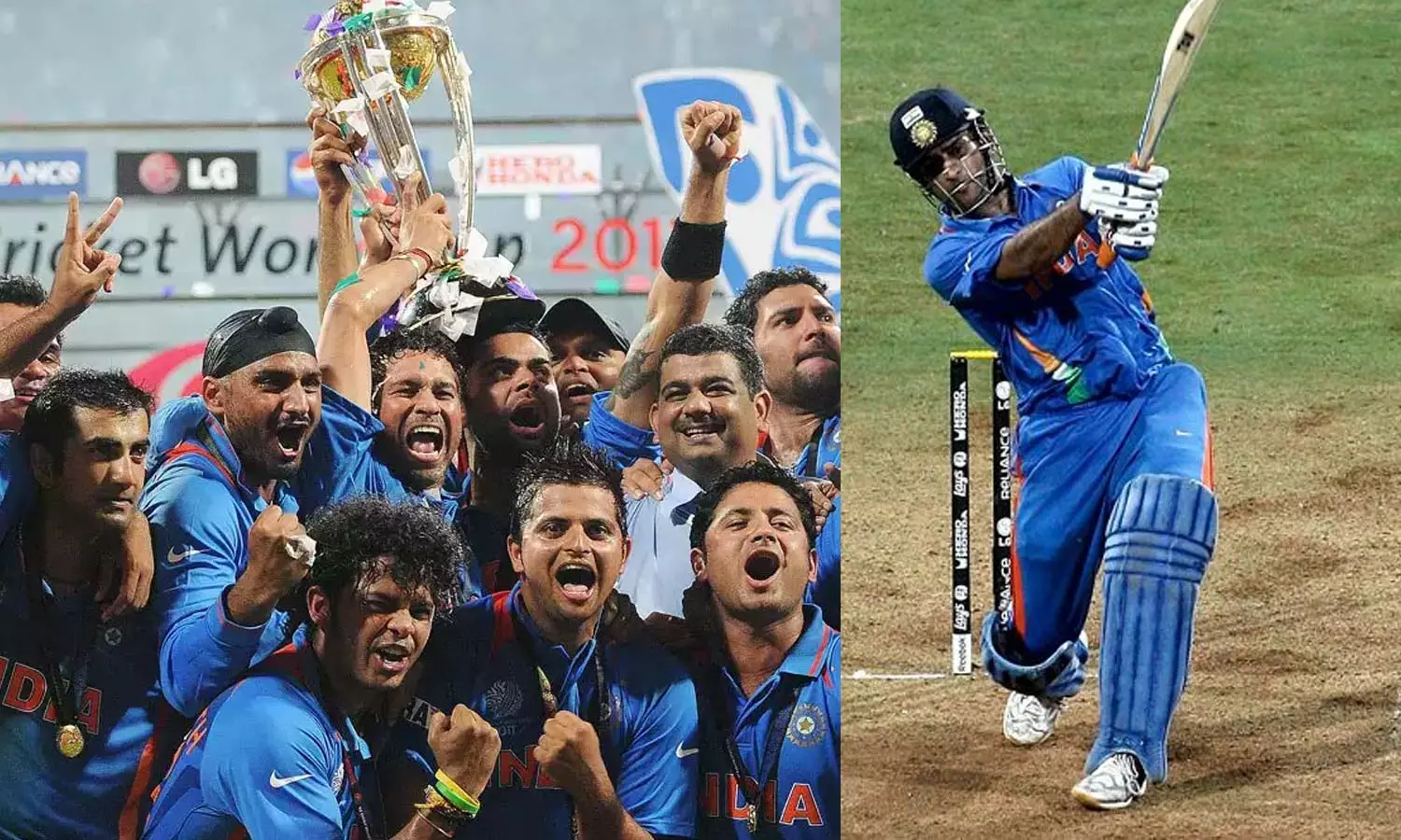 2011-ம் ஆண்டு உலகக் கோப்பையில் டோனி அடித்த சிக்சருக்கு நினைவு சின்னம்