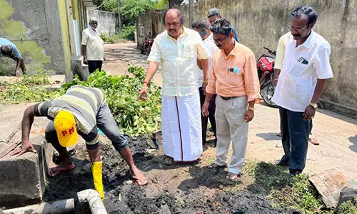 குழாய் சீரமைப்பு பணிகளை கென்னடி எம்.எல்.ஏ. ஆய்வு