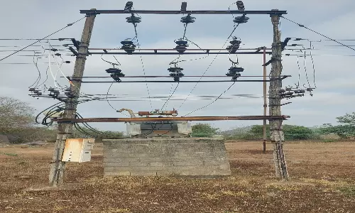 தியாகதுருகம் அருகே  ஆபத்தான நிலையில் மின் கம்பங்கள்மின்சாரவாரிய அதிகாரிகள் அலட்சியம்