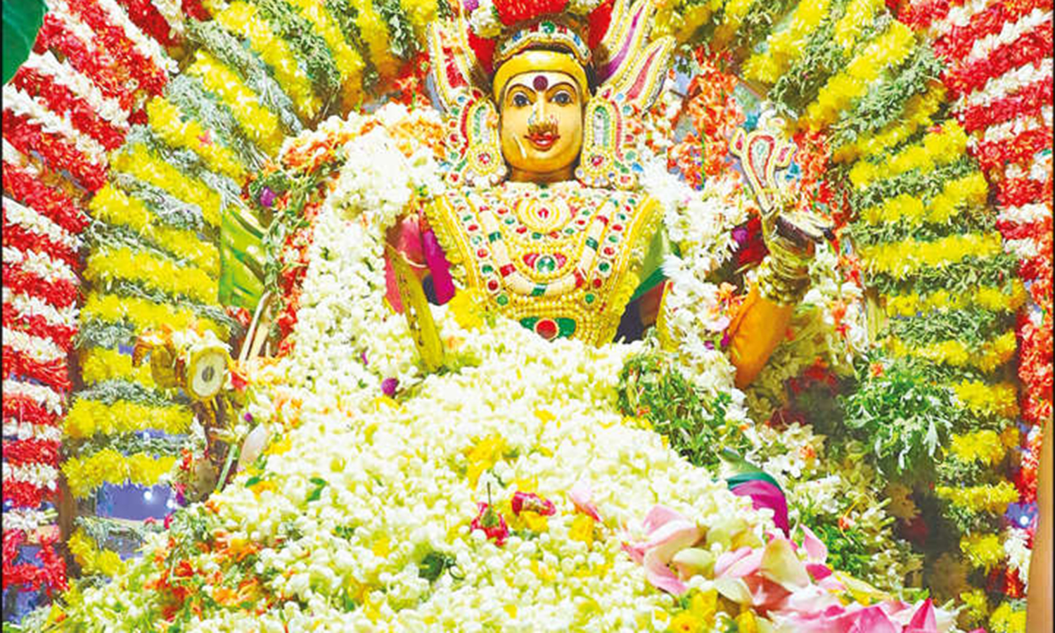 மதுரை தெப்பக்குளம் மாரியம்மன் கோவிலில் பூச்சொரிதல் விழா | madurai ...