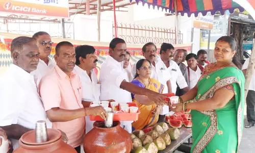 தருமபுரி நகர தி.மு.க  சார்பில் தண்ணீர் பந்தல் திறப்பு நிகழ்ச்சி