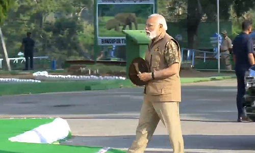 பந்திப்பூர் புலிகள் சரணாலயத்தை பார்வையிட்டார் பிரதமர் மோடி