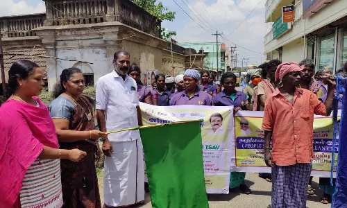 அரியலூரில் தூய்மைக்கான மக்கள் விழிப்புணர்வுப் பேரணி