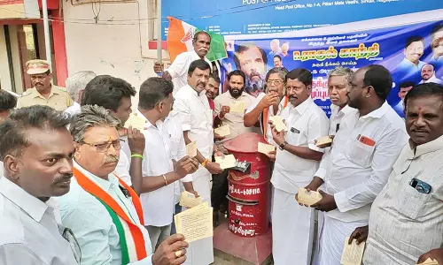 பிரதமருக்கு அஞ்சல் அட்டை அனுப்பும் போராட்டம்