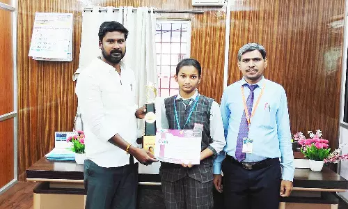 ஆன்மீக பொதுஅறிவு போட்டியில் பள்ளி மாணவி சாதனை