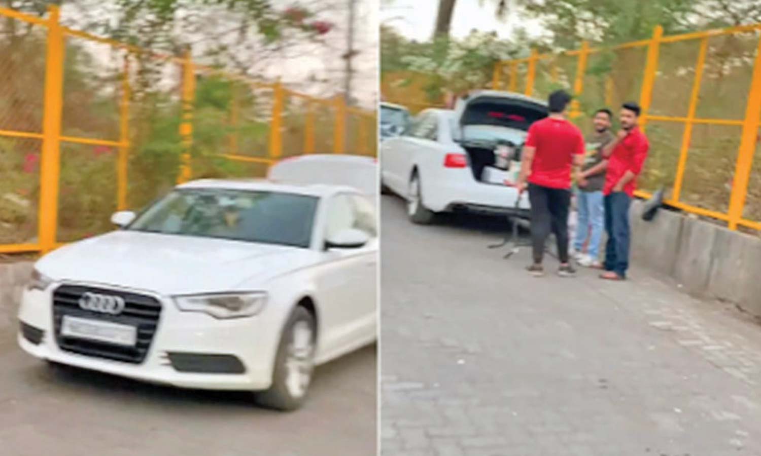 ஆடி காரில் டீ விற்கும் வாலிபர்