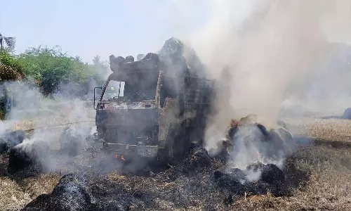 மினி வேன் தீப்பிடித்து எரிந்து நாசம்