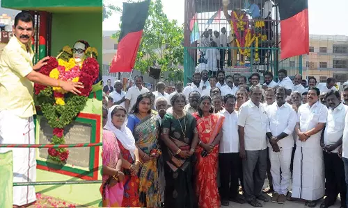 இன்று பிறந்தநாளையொட்டி நெல்லையில் அம்பேத்கர் சிலைக்கு அரசியல் கட்சியினர் மரியாதை