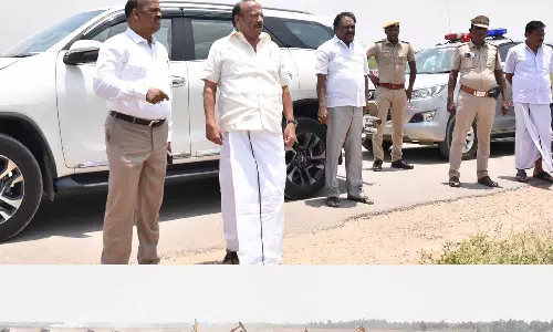 குறிஞ்சிப்பாடி பெருமாள் ஏரி தூர் வாரும் பணி- அமைச்சர் நேரில் ஆய்வு