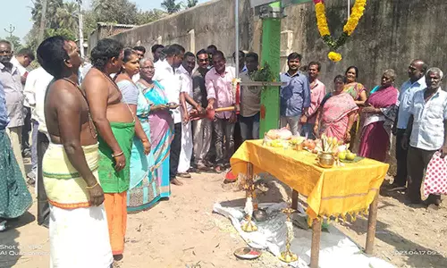 புதிய மின்மாற்றி அமைக்கும் பணி- அங்காளன் எம்.எல்.ஏ. தொடங்கி வைத்தார்