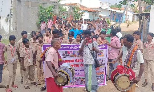 சிறுவளூர் அரசு பள்ளி சார்பில் மாணவர் சேர்க்கை விழிப்புணர்வு பேரணி
