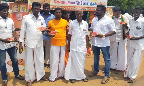 நம்புதாளையில் நீர், மோர் பந்தல் திறப்பு