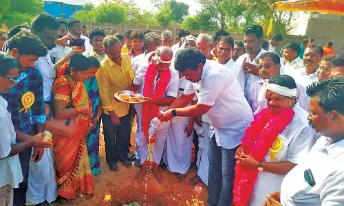 தஞ்சையில், மாமன்னர் பெரும்பிடுகு முத்தரையர் உருவசிலை அமைப்பதற்கான பூமிபூஜை
