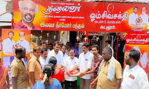 கடலூரில் ரஜினி ரசிகர் மன்றம் சார்பில் நீர் மோர் பந்தல்