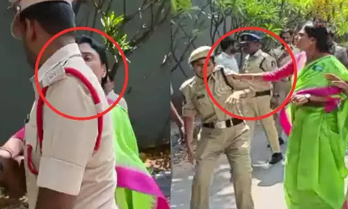 தெலுங்கானாவில் போலீசாரை தாக்கிய ஆந்திர முதலமைச்சரின் சகோதரி சர்மிளா ஜெயிலில் அடைப்பு