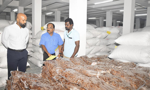 மிளகாய் வத்தல் வணிக வளாகத்தில் கலெக்டர் ஆய்வு