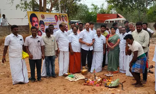 கறம்பக்குடி அருகே வெட்டன்விடுதியில் புதிய கால்நடை மருத்துவமனை கட்ட அடிக்கல் நாட்டு விழா