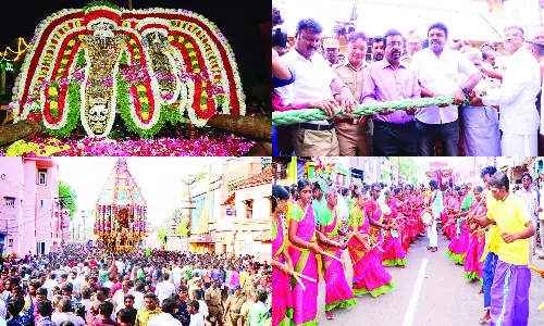 தஞ்சை பெரிய கோவில் சித்திரை தேரோட்டம்: பல்லாயிரக்கணக்கான பக்தர்கள் தேரை வடம் பிடித்து இழுத்தனர்