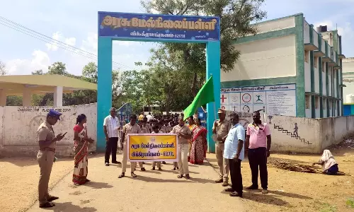 விக்கிரமங்கலம் அரசு பள்ளி சார்பில் மாணவர் சேர்க்கை விழிப்புணர்வு பேரணி