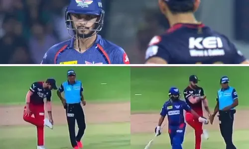 நவீன் உல்-ஹக்கை நோக்கி ஷூவை காட்டிய விராட் கோலி: வைரலாகும் வீடியோ