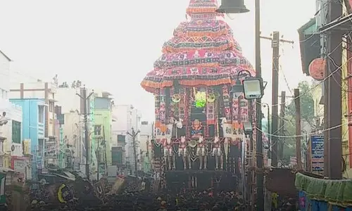 மதுரை மீனாட்சி சுந்தரேஸ்வரர் தேரோட்டம்- பல்லாயிரக்கணக்கான பக்தர்கள் தேரை வடம் பிடித்து இழுத்தனர்