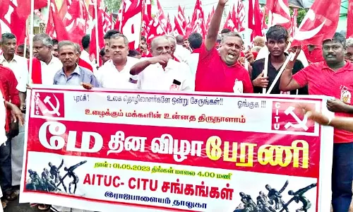 ராஜபாளையத்தில்  மே தின விழா பேரணி