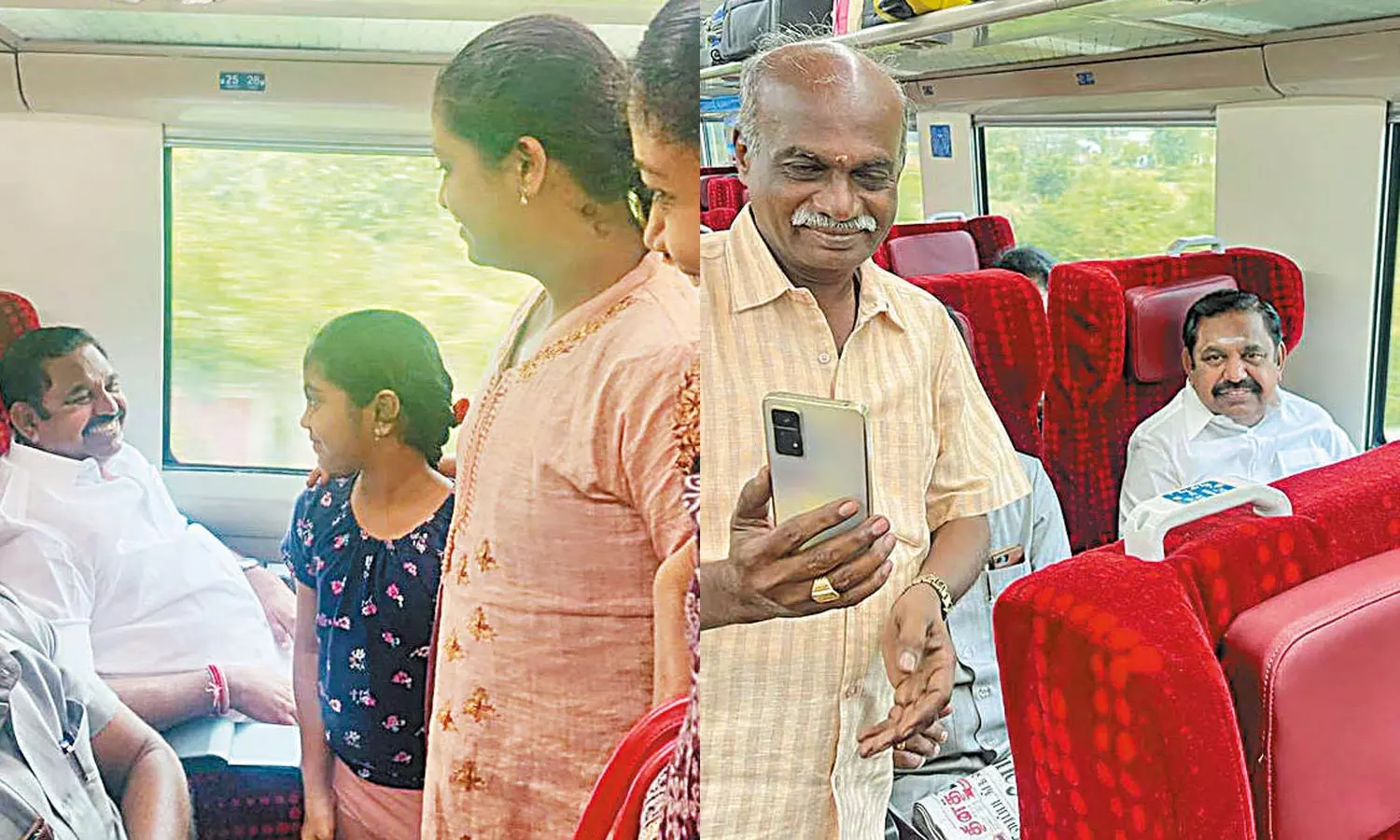 வந்தே பாரத் ரெயிலில் எடப்பாடி பழனிசாமி பயணம்- பயணிகள் ஆர்வமுடன் செல்பி எடுத்தனர்