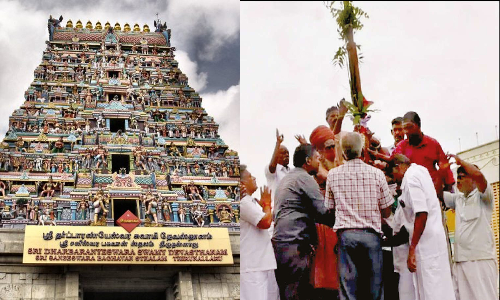 திருநள்ளாறு சனீஸ்வரர் கோவிலில் பிரம்மோற்சவ விழா தேர்கால் நடும் நிகழ்ச்சி