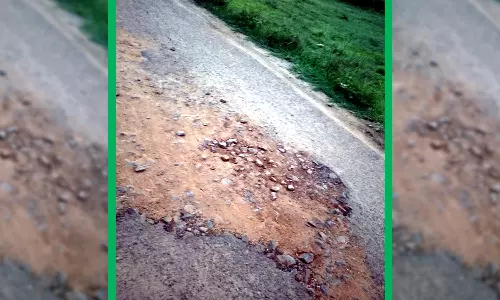 ஆவுடையானூர் அருகே பழுதான சாலையை சீரமைக்க கோரிக்கை