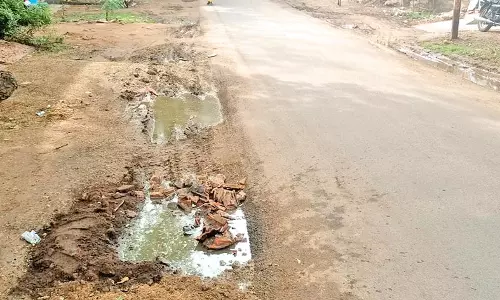 சாத்தான்குளம் அருகே சாலையோர பள்ளங்களால் பொதுமக்கள் அவதி