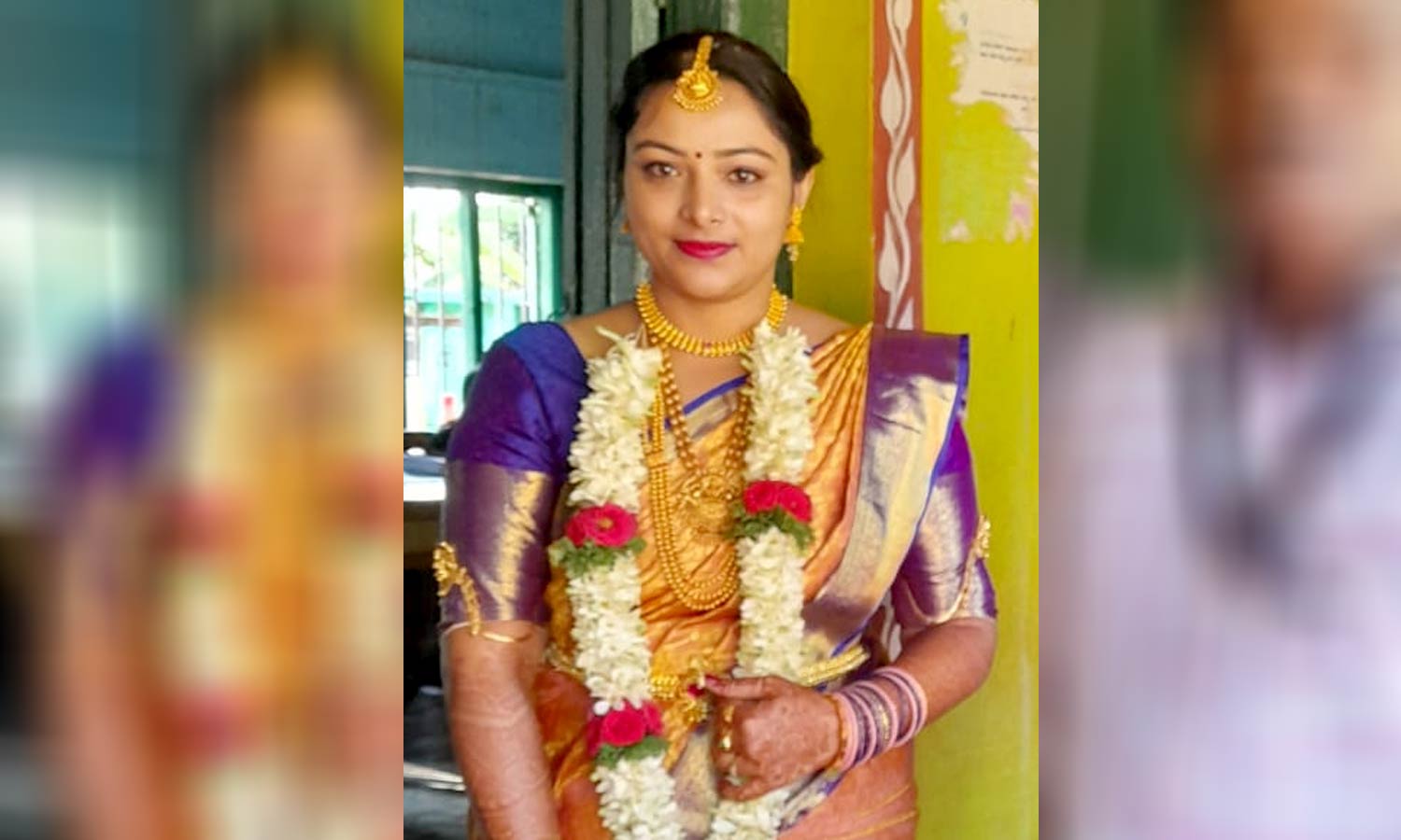 கர்நாடக தேர்தலில் மணக்கோலத்தில் வந்து வாக்களித்த மணப்பெண்