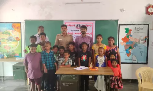 மத்தூரில் காவல்துறை சார்பில்   அரசு பள்ளி மாணவர்களுக்கு மருத்துவ முகாம்