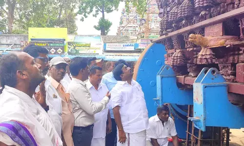 தேர் உறுதிதன்மை குறித்து சிவா எம்.எல்.ஏ. ஆய்வு