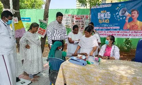 கரூர் அருகே கோவிந்தம்பாளையத்தில் தூய்மை பணியாளர்களுக்கான சிறப்பு மருத்துவ முகாம்